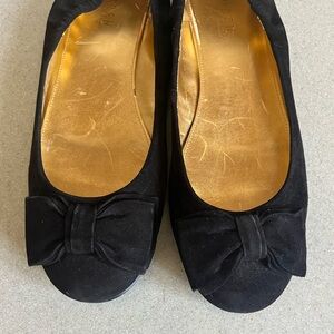 Lauren RALPH LAUREN Women's black suede vintage  Flat Ballet | Size 10